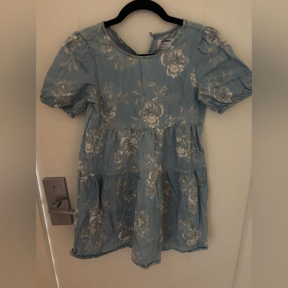 Old Navy Blue Puff Sleeve Tiered Sundress - Picture 2 of 4